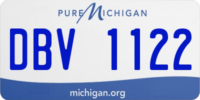 MI license plate DBV1122