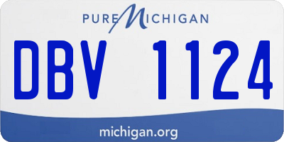 MI license plate DBV1124