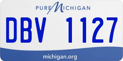 MI license plate DBV1127