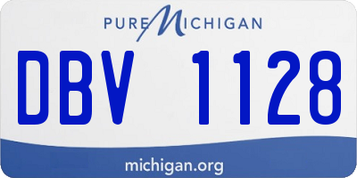 MI license plate DBV1128