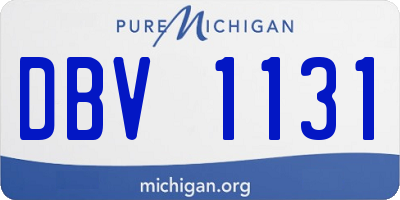 MI license plate DBV1131