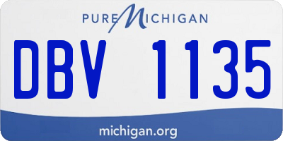 MI license plate DBV1135