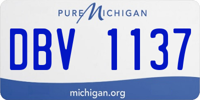 MI license plate DBV1137