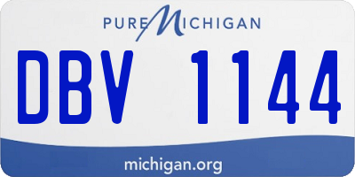 MI license plate DBV1144