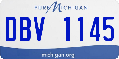 MI license plate DBV1145