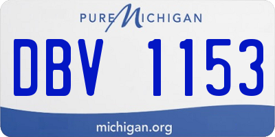 MI license plate DBV1153