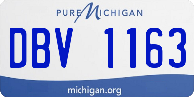 MI license plate DBV1163
