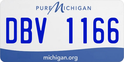 MI license plate DBV1166