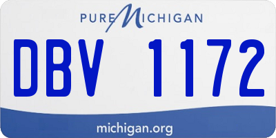 MI license plate DBV1172