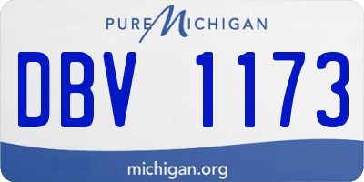 MI license plate DBV1173