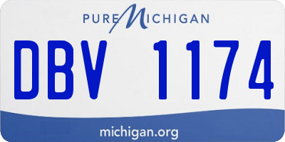 MI license plate DBV1174