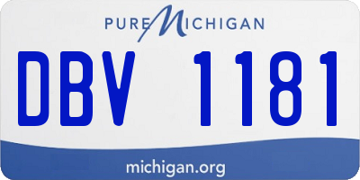 MI license plate DBV1181