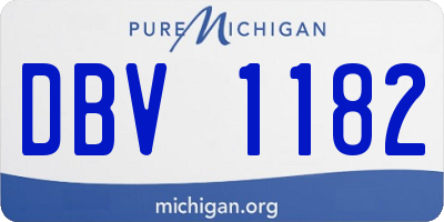 MI license plate DBV1182