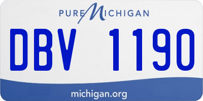 MI license plate DBV1190