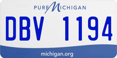 MI license plate DBV1194