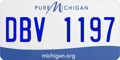 MI license plate DBV1197