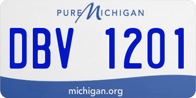 MI license plate DBV1201