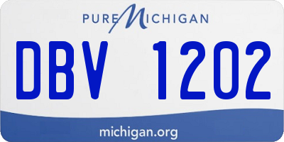 MI license plate DBV1202