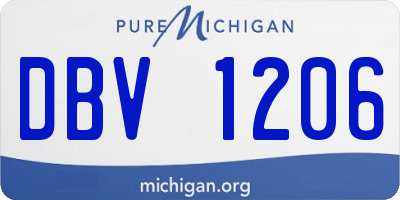 MI license plate DBV1206