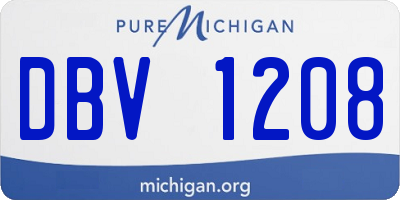 MI license plate DBV1208
