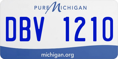 MI license plate DBV1210
