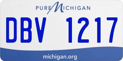 MI license plate DBV1217