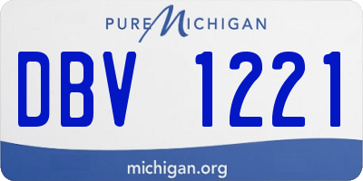 MI license plate DBV1221