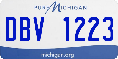 MI license plate DBV1223