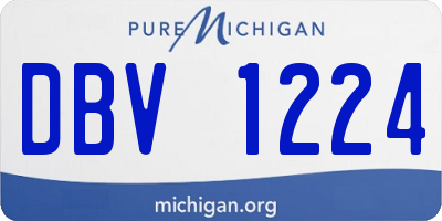 MI license plate DBV1224
