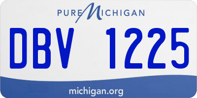 MI license plate DBV1225