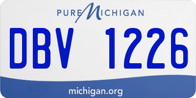 MI license plate DBV1226