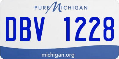 MI license plate DBV1228