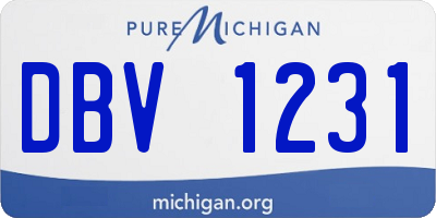 MI license plate DBV1231