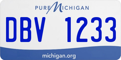 MI license plate DBV1233