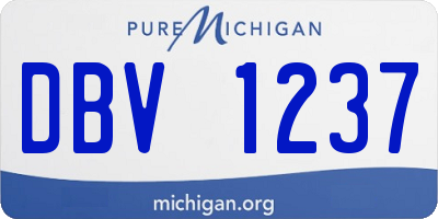 MI license plate DBV1237