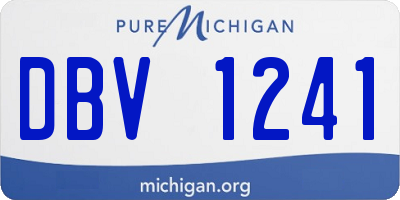 MI license plate DBV1241