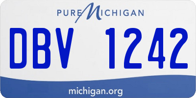 MI license plate DBV1242