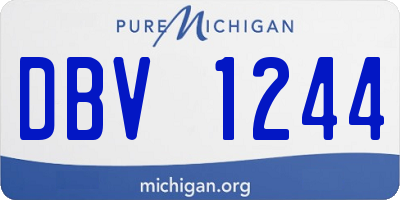 MI license plate DBV1244