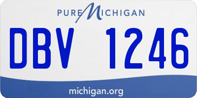 MI license plate DBV1246