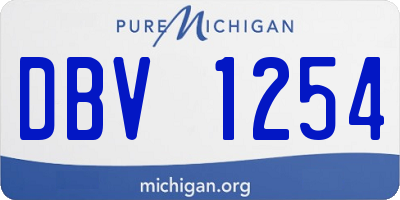 MI license plate DBV1254