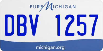 MI license plate DBV1257