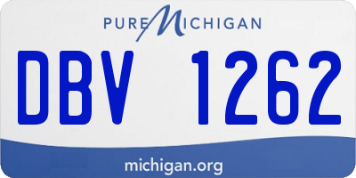 MI license plate DBV1262