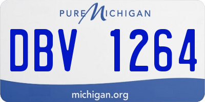 MI license plate DBV1264