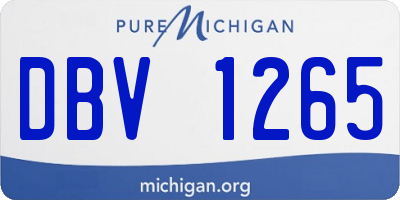 MI license plate DBV1265