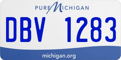 MI license plate DBV1283