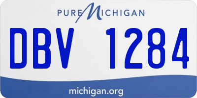 MI license plate DBV1284