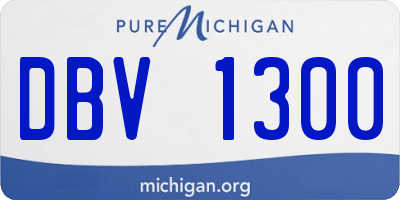 MI license plate DBV1300