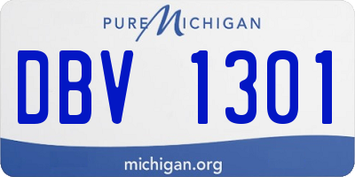 MI license plate DBV1301