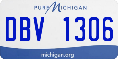 MI license plate DBV1306