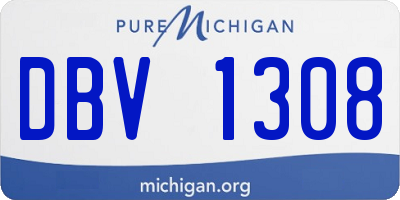 MI license plate DBV1308